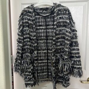 Zara tweed fringe jacket